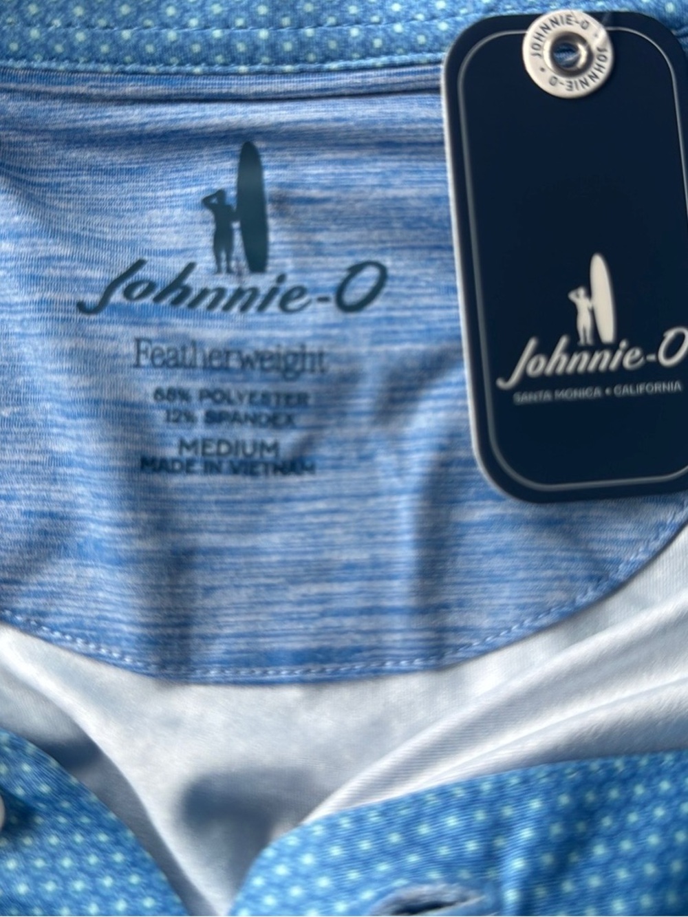 johnnie-O Light Blue Featherweight Golf ⛳️ Polo 👕 👕 👕